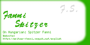 fanni spitzer business card